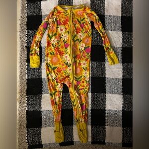 Little Sleepies Zippie Yellow floral 18-24M